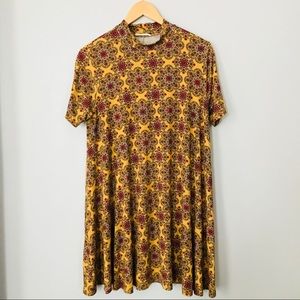Yellow and Red Floral/Geometric Bohemian Tunic